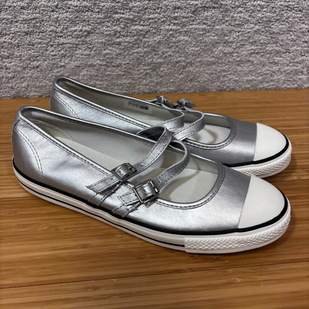 Converse All Star Dainty Mary Jane Strap Shoes - Silver (A12201C) Sz 8.5 - Picture 4 of 8